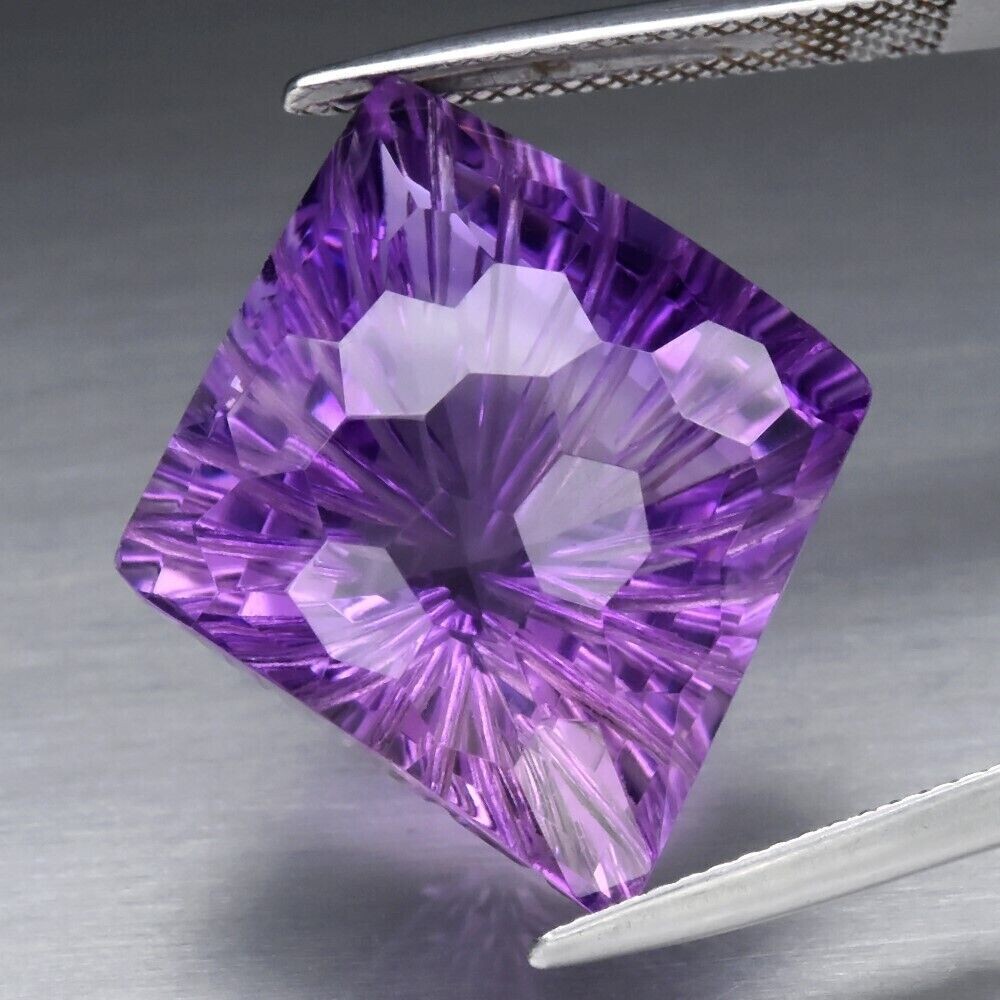 Amethyst 23.18cwt . 25x21x11.7mm. Master Valuer Appraised for $1,825. February Birthday. See Video.