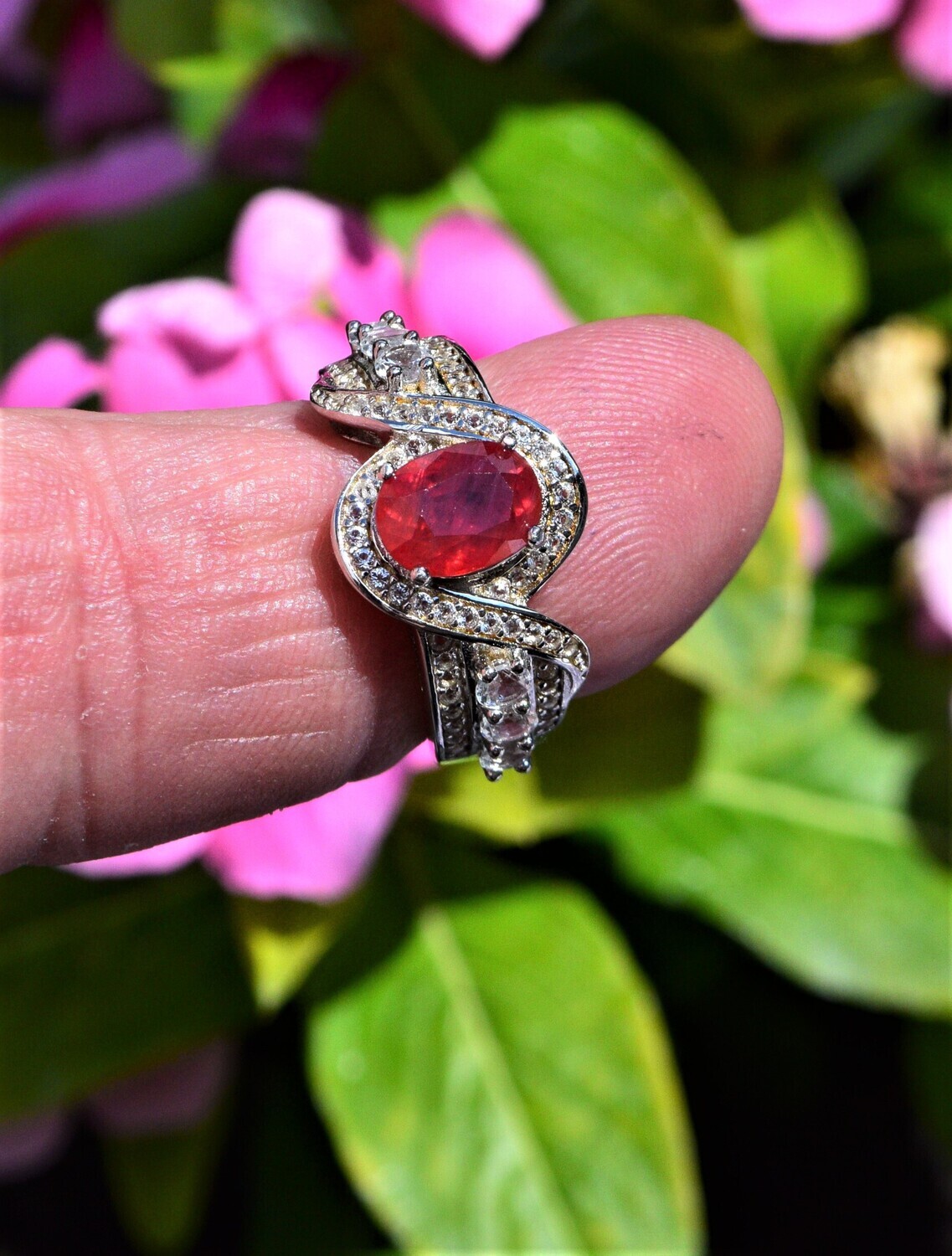 Size 6 Ruby Ring. 2.05cwt. Natural Earth Mined . July Birthday. 7.8x6x4mm