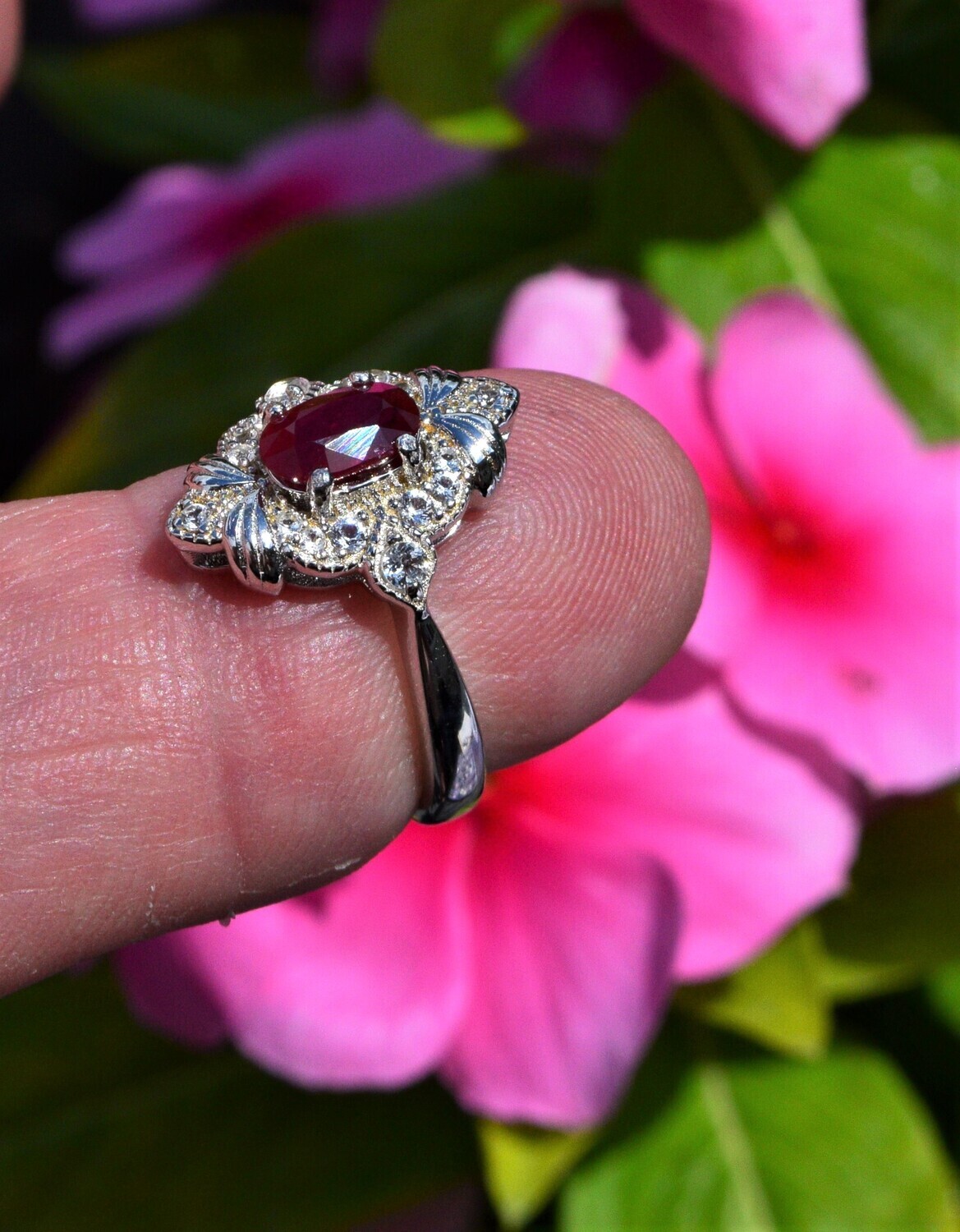 Size 5 Ruby Ring. 1cwt. Natural Earth Mined . July Birthday. 7.2x4.4x3mm. See Video