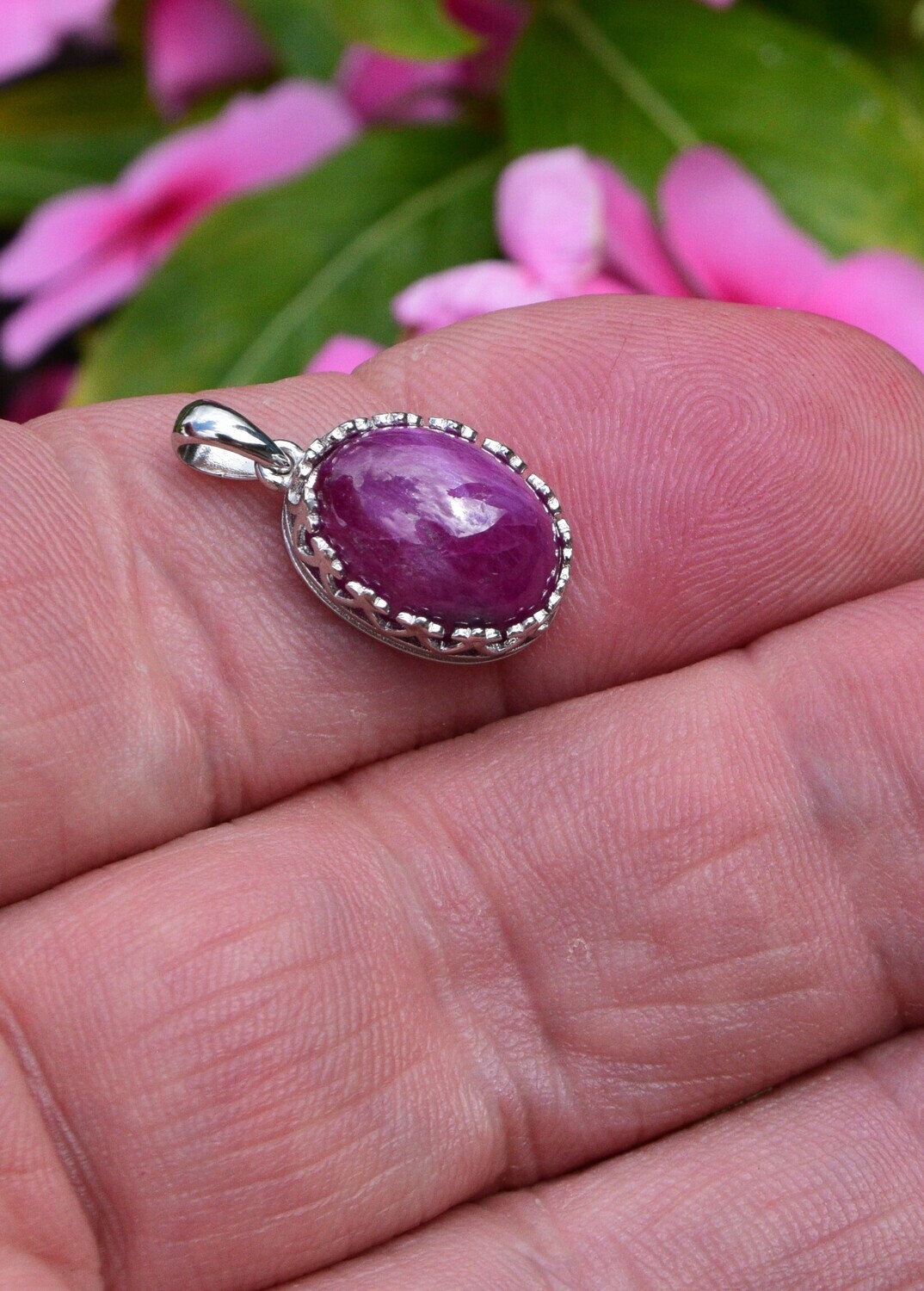Ruby Pendant  11.4cwt. Natural Earth Mined . July Birthday. 13.5x10.2x7.5mm. See Video