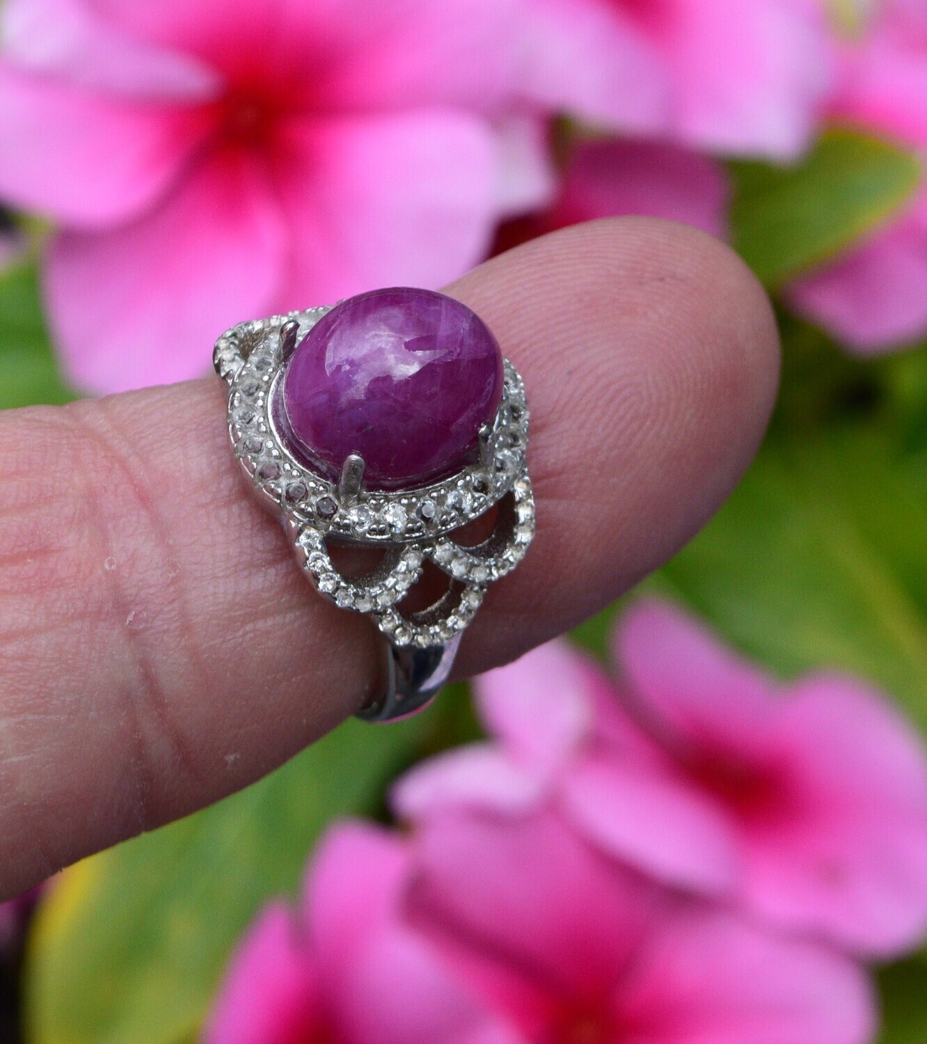 Size 7 Ruby Ring. 8.65cwt. Natural Earth Mined . July Birthday. 11.3x9.4x7.5mm