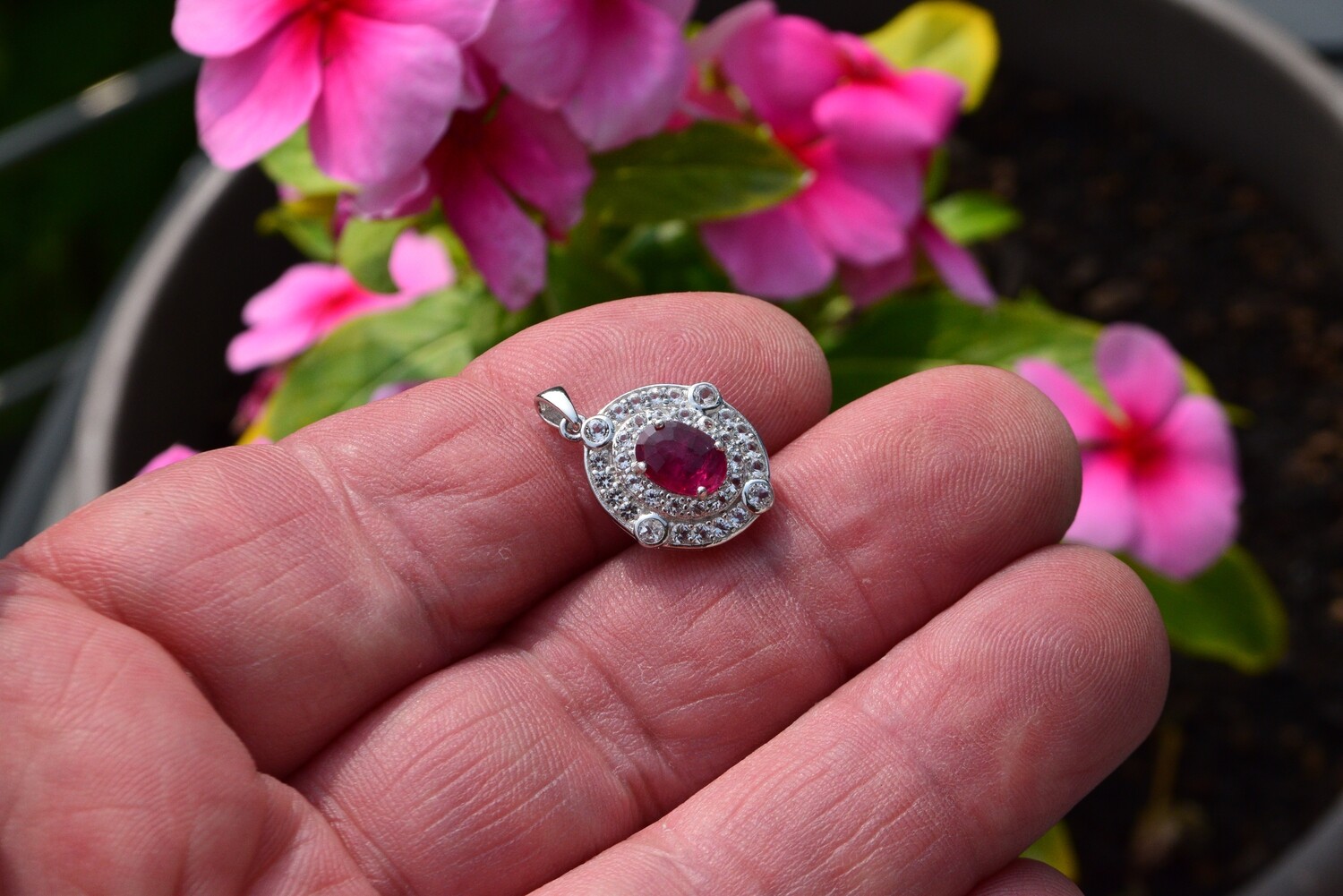 Ruby Pendant  .95cwt. Natural Earth Mined . July Birthday. 8x5.8x1.8mm. See Video