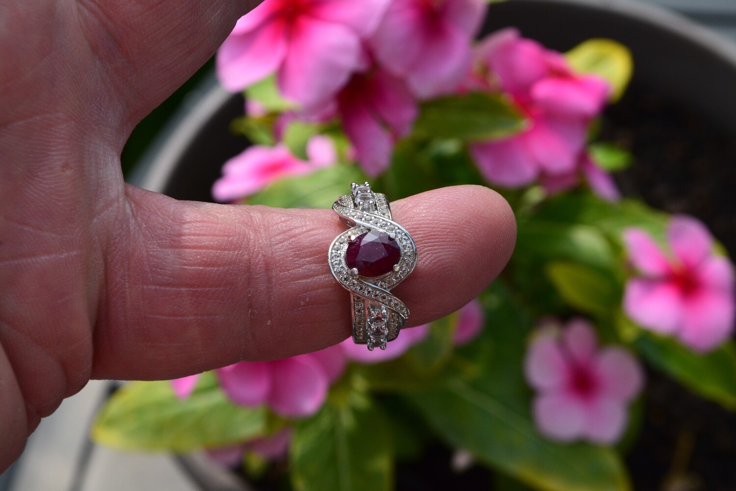 Ruby Ring Size 7.  1.85ct. Natural Earth Mined . July Birthday. 7.2x6.2x4.5mm See Video