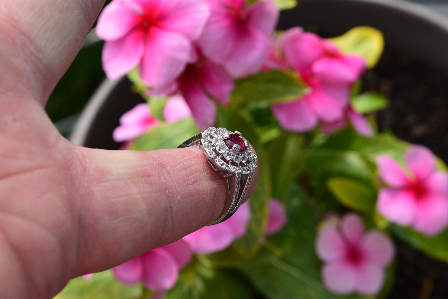 Ruby Ring Size 7.  .75cwt. Natural Earth Mined . July Birthday. 6x5x2.4mm. See Video