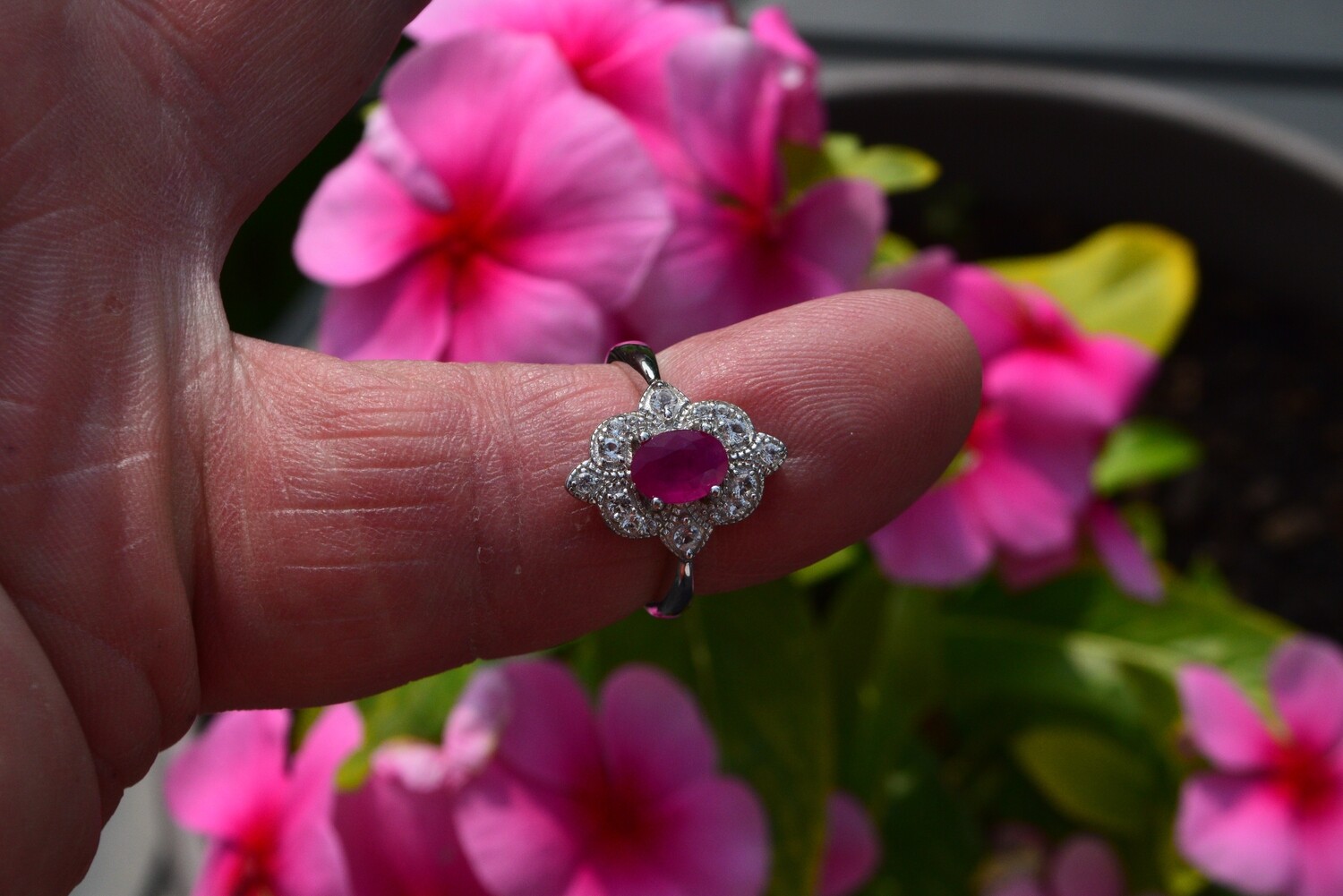 Ruby Ring Size 7. A .9ct. Natural Earth Mined . July Birthday. 7x5x2.6mm. See Video