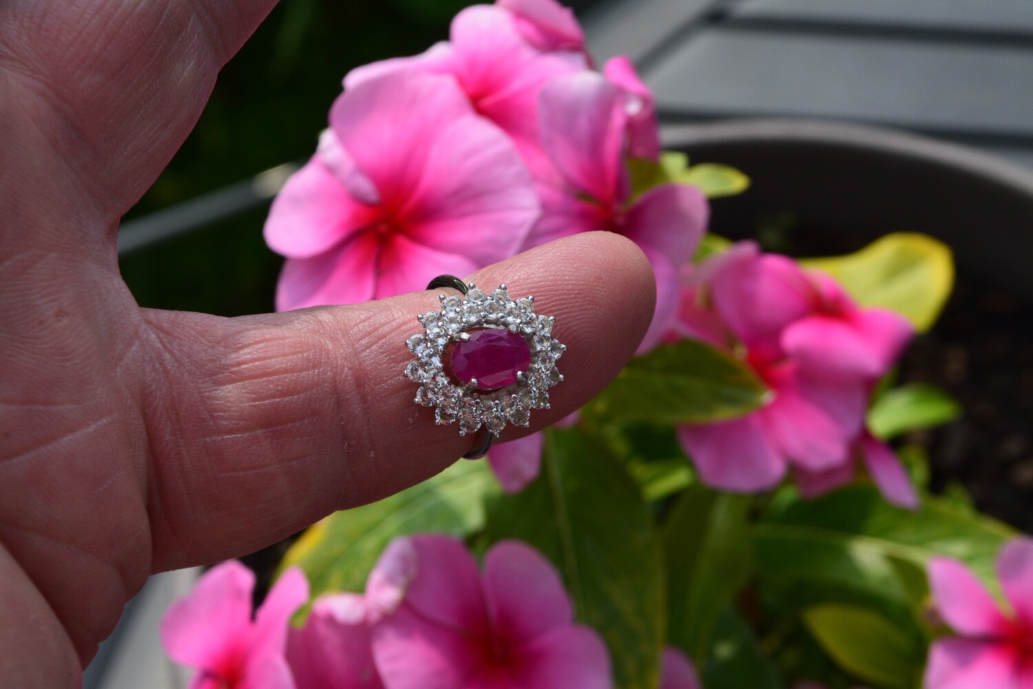 Ruby Ring Size 7. 1.2ct. Natural Earth Mined . July Birthday. 8.2x5.8x2mm. See Video