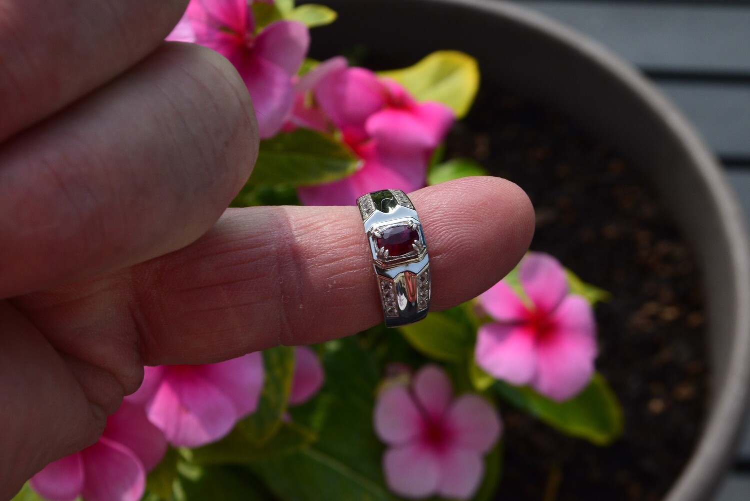 Ruby Ring Size 7. A .6ct. Natural Earth Mined . July Birthday. 6x4x2.2mm. See Video