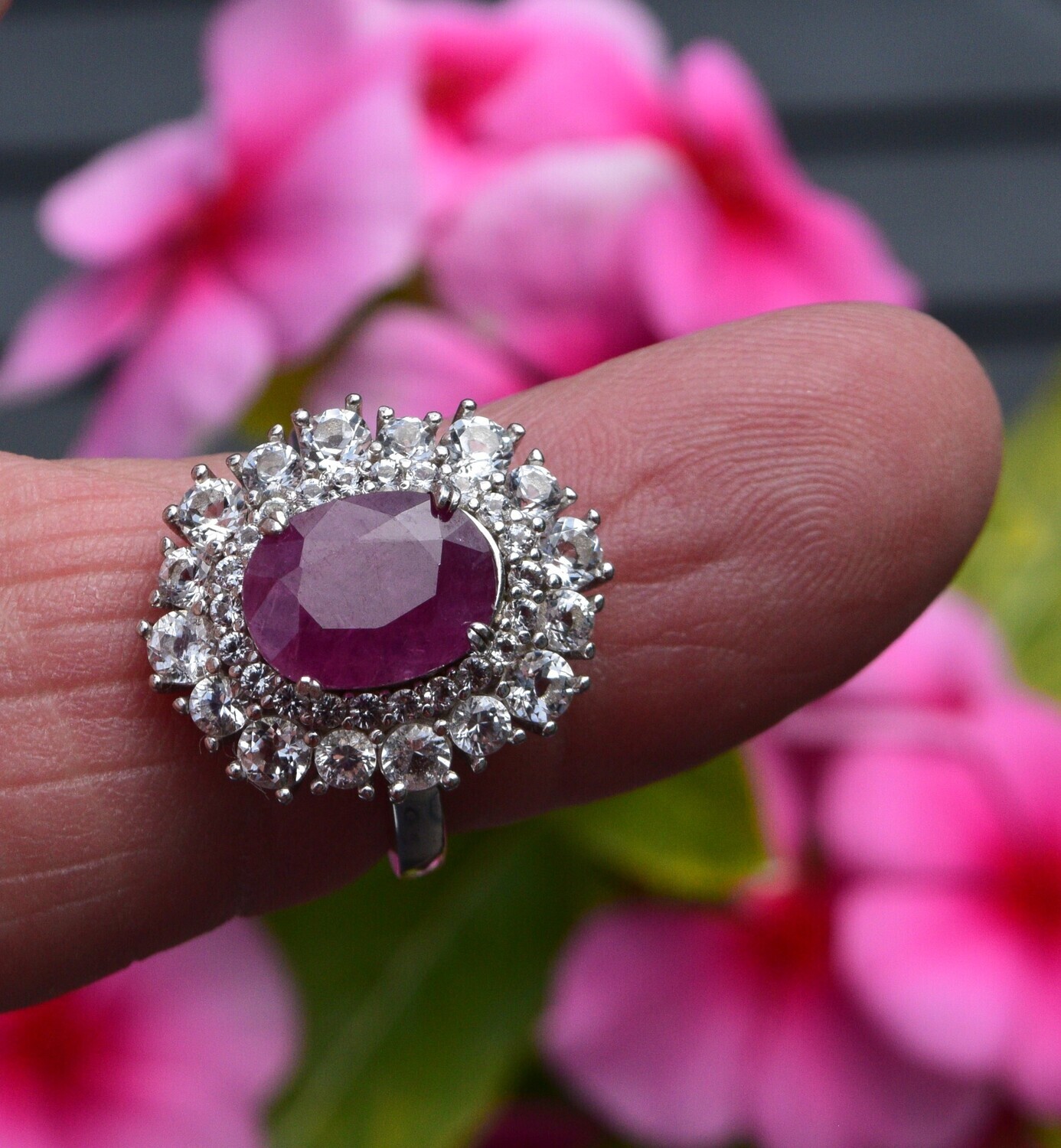 Ruby Ring Size 8. 4.52ct. Natural Earth Mined . July Birthday. 11x8.5x5.2mm See Video