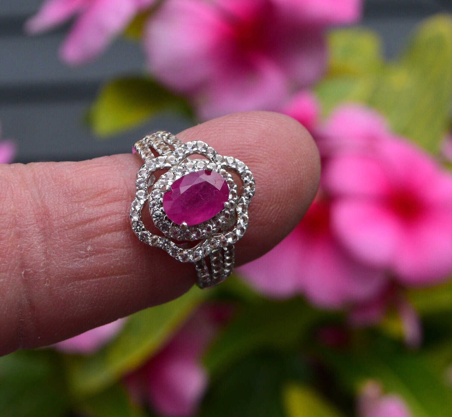 Ruby Ring Size 6.  1.5ct. Natural Earth Mined . July Birthday. 8x5.4x3.5mm. See Video