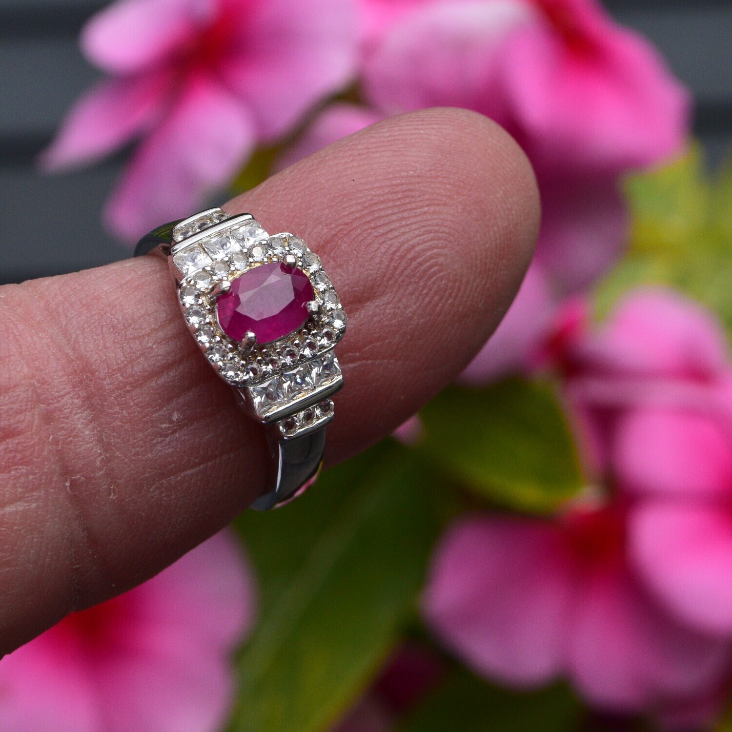 Ruby Ring Size 7.  .8ct. Natural Earth Mined . July Birthday.6.5x4.7mm See Video