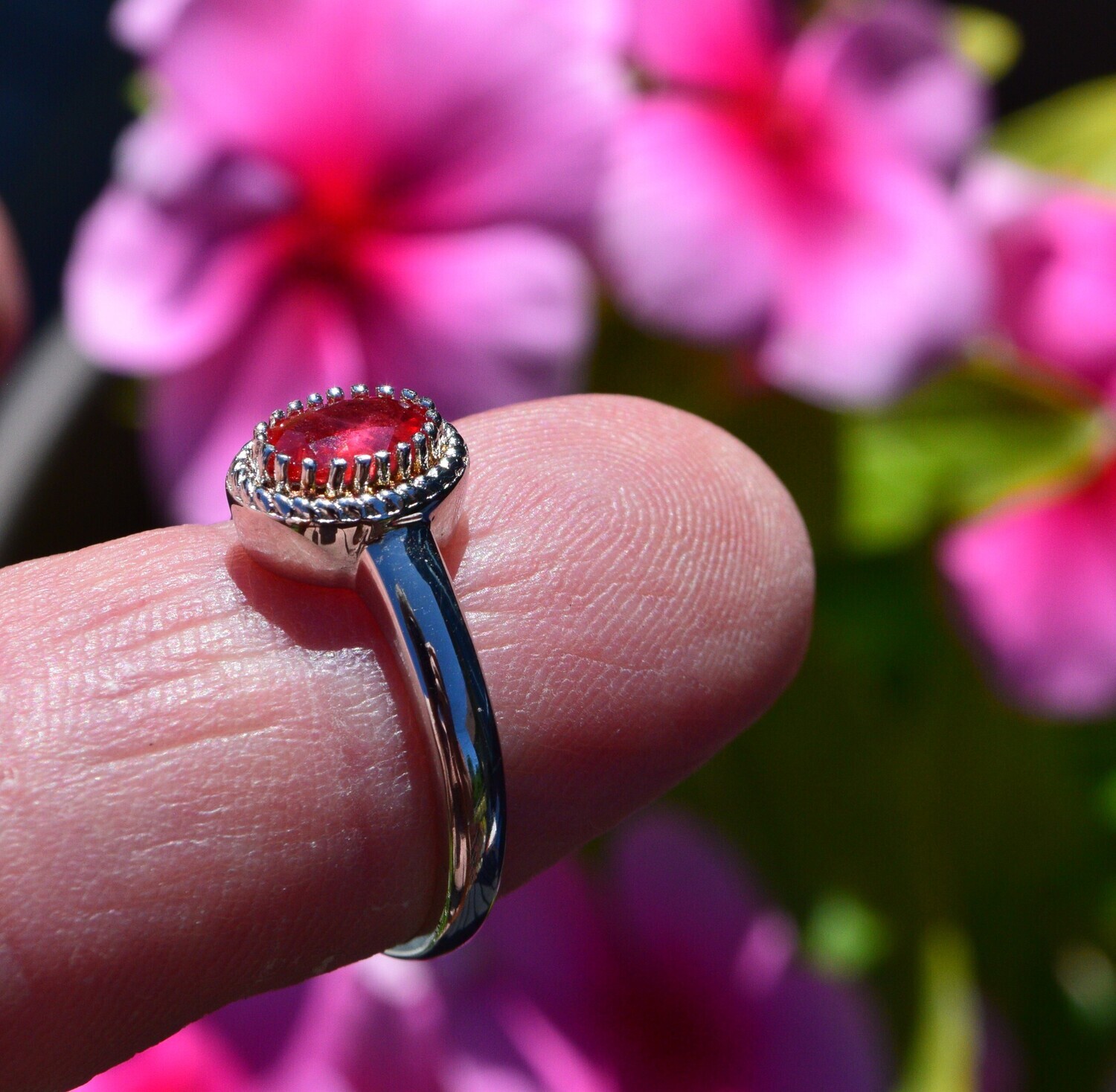 Ruby Ring Size 7.  .9ct. Natural Earth Mined . July Birthday.6.7x5x2.4mm