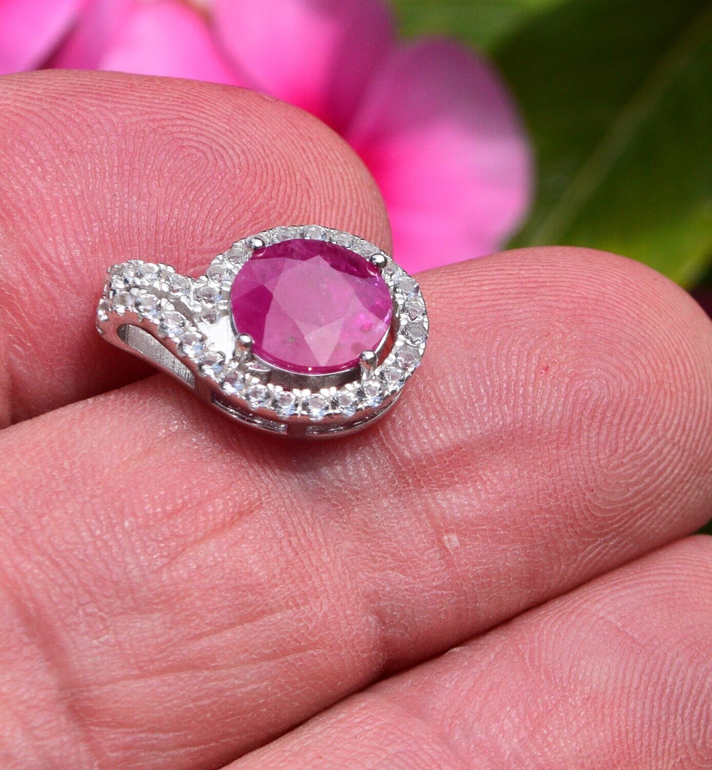 Ruby Pendant  1.95ct. Natural Earth Mined . July Birthday. 8.7x8.7mm. See Video