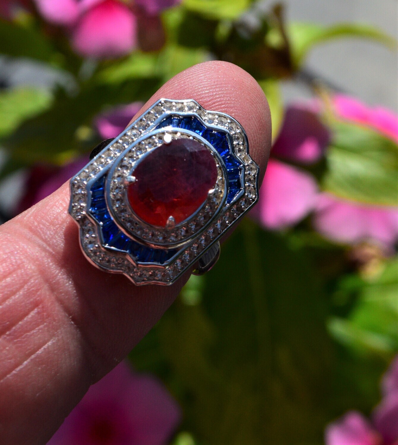 Size 7 Sapphire Ring.  Appraised by an Independent Master Valuer,  $560 BEFORE being Set! 11.1x8.3x3.1.   3.46cwt. See Video.