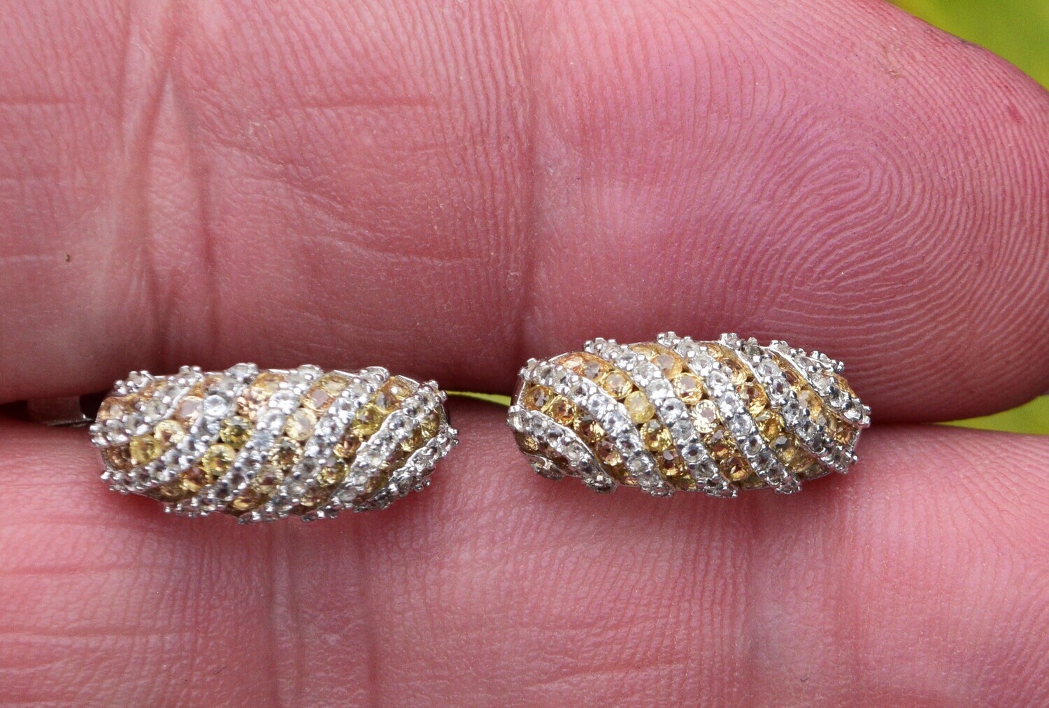 Genuine Earth Mined Sapphire Melee Earrings  .  Approx 1.2mm melee . September Birthday.