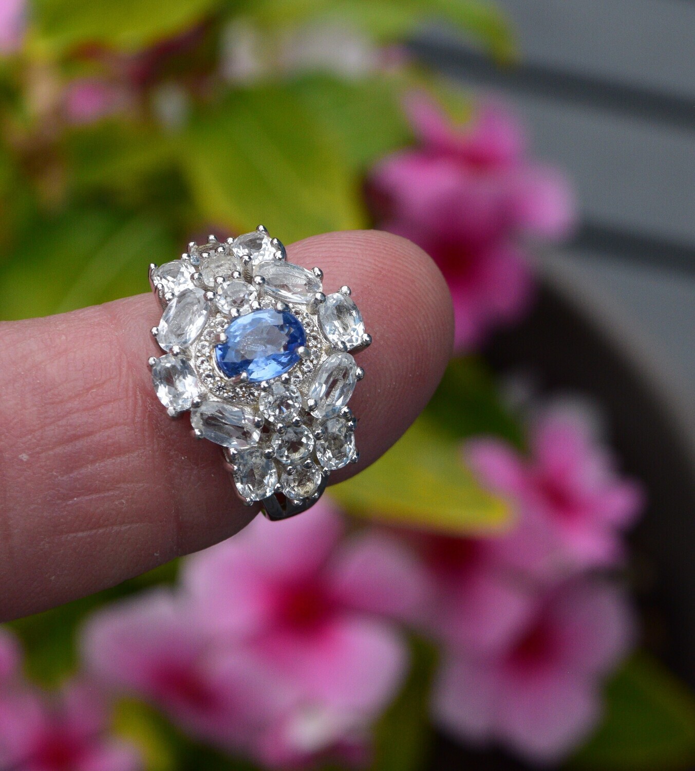 Genuine Earth Mined Ceylon Sapphire Ring, Size 6.  Approx. 1cwt.  6.5x4.7mm . September Birthday.