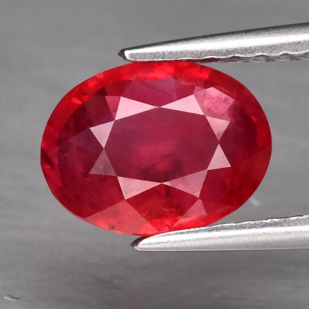 Sapphire, Pinkish Red..  Approx.  1.35cwt.  Natural Earth Mined. 8x6mm. Master Valuer Appraised $575