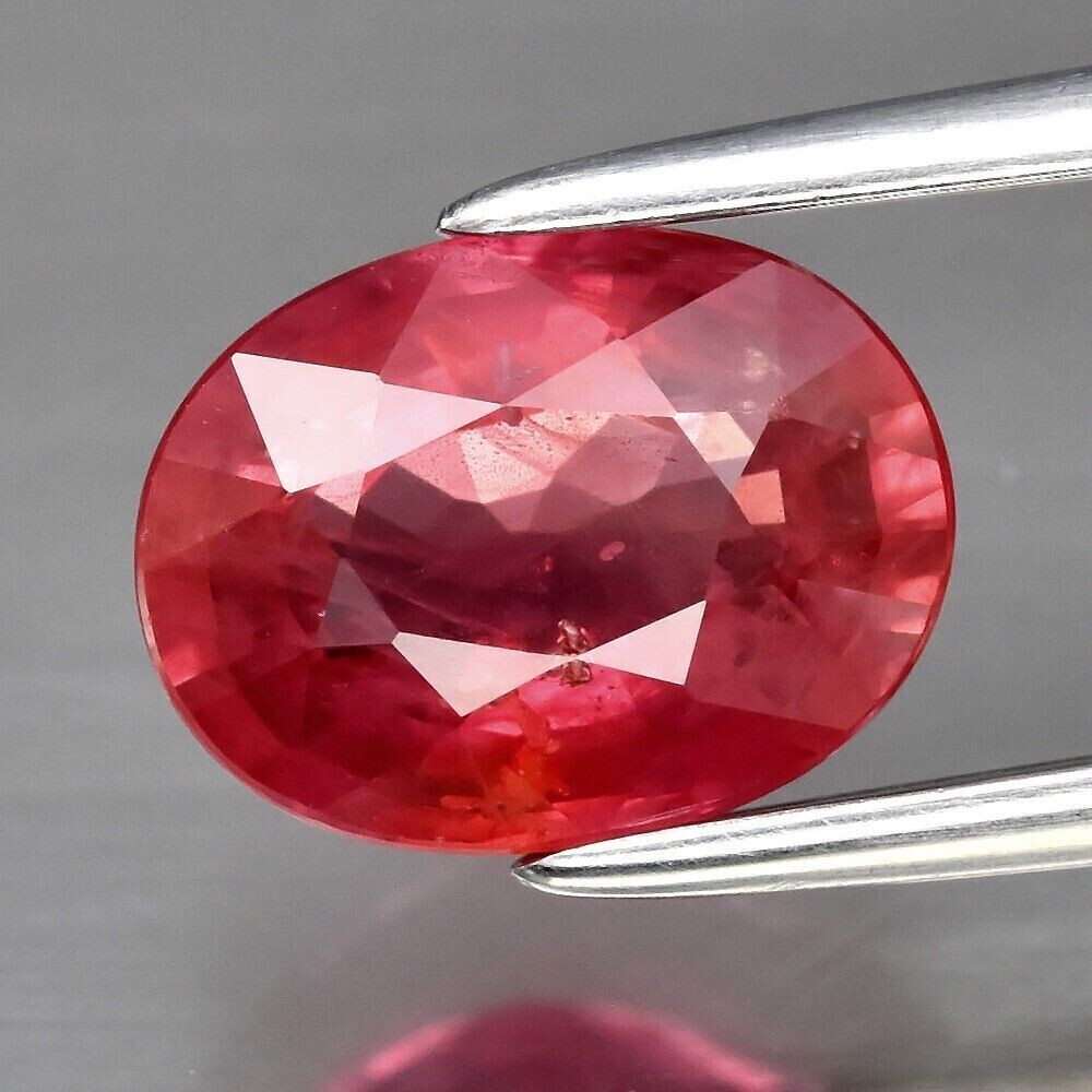 Sapphire, Orangy Red Approx.  1.7cwt.  Natural Earth Mined. 8x6x3.9mm. See Video.