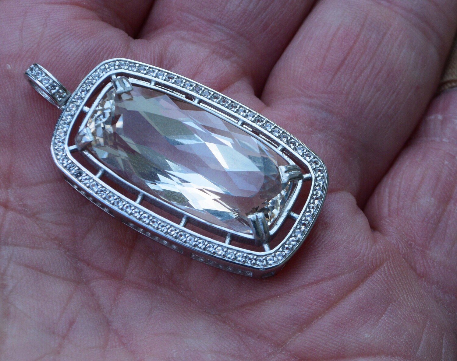 Topaz Pendant. with 49.38 cwt. Topaz . Unheated. Master Valuer Appraised for $5,430 BEFORE Setting. See Video.