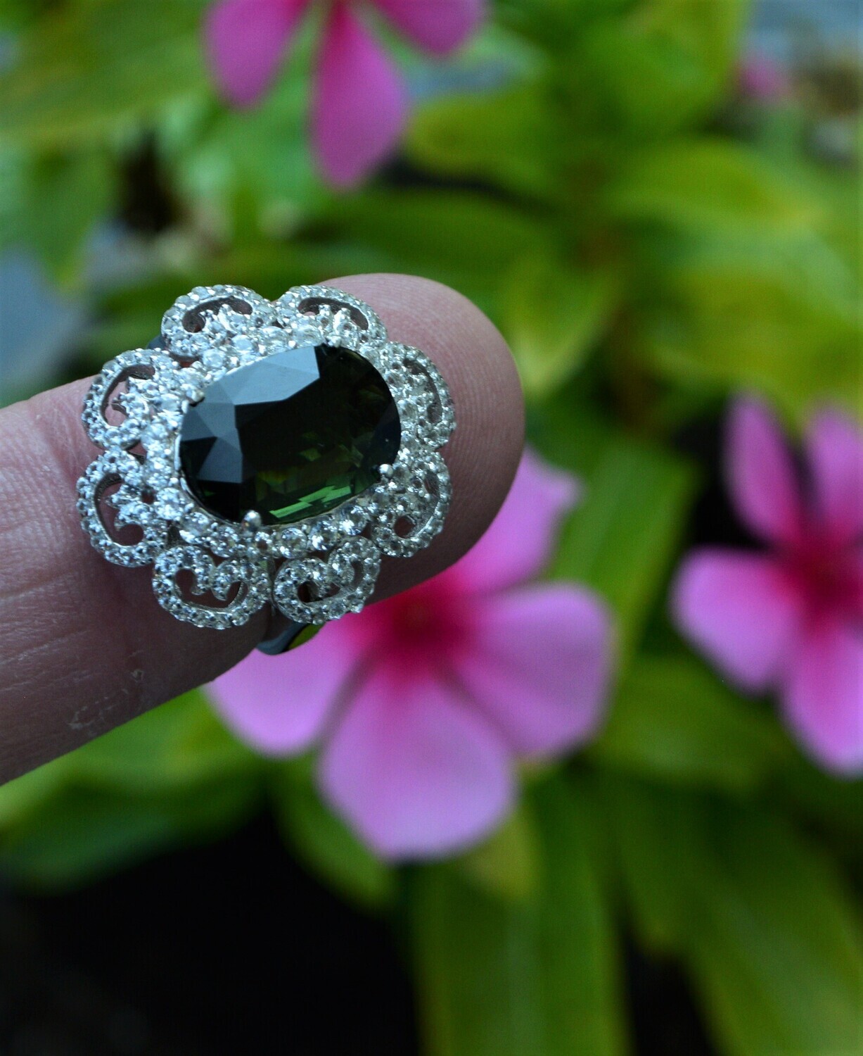 Tourmaline Ring, Size 7. A 3.3cwt. Bluish Green Tourmaline. 13.3x9.2x6.5mm. October Birthday See Video