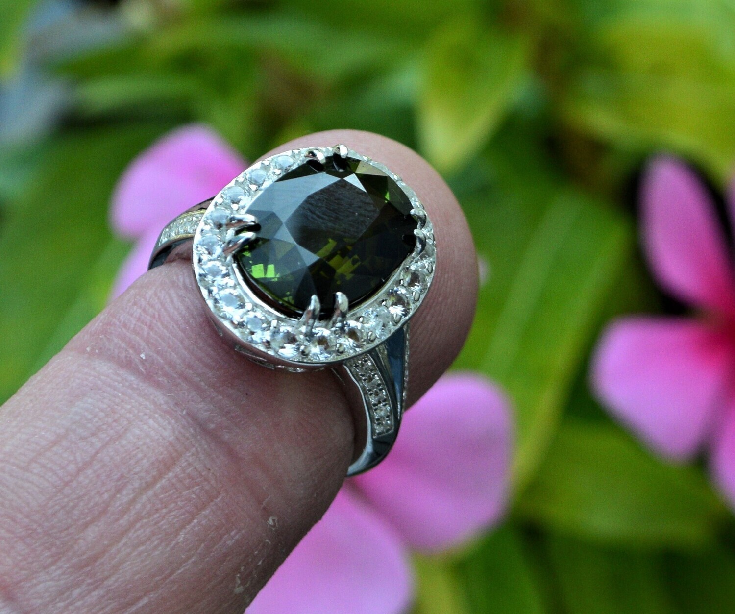 Tourmaline Ring, Size 7. A 5.51cwt.  Tourmaline.12.5x9.7mm. October Birthday. See Video
