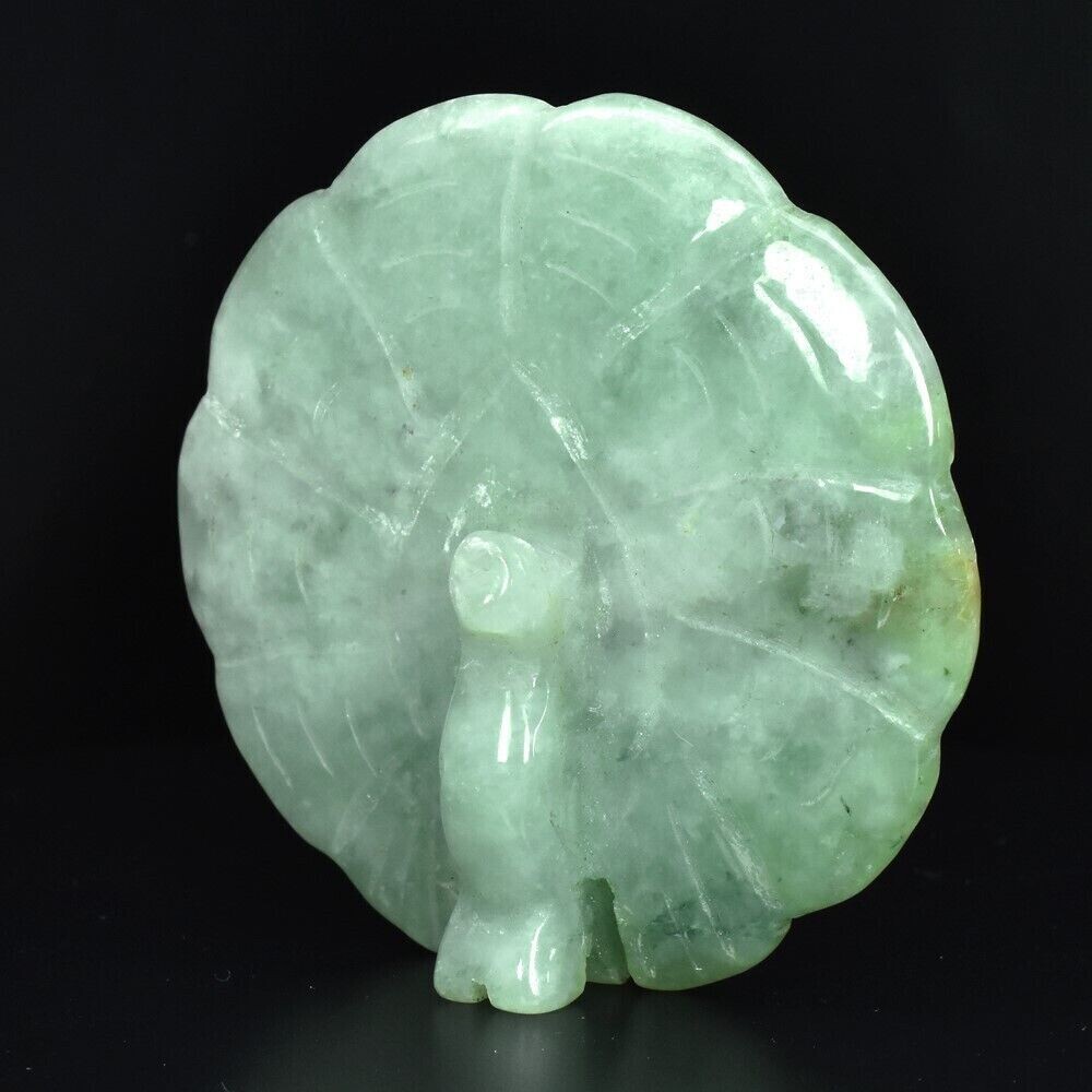 Myanmar ( Burma)  Jade .Hand Carved Miniature Sculpture of Peacock. 188cwt. 56x55.7x11.7mm. See Video