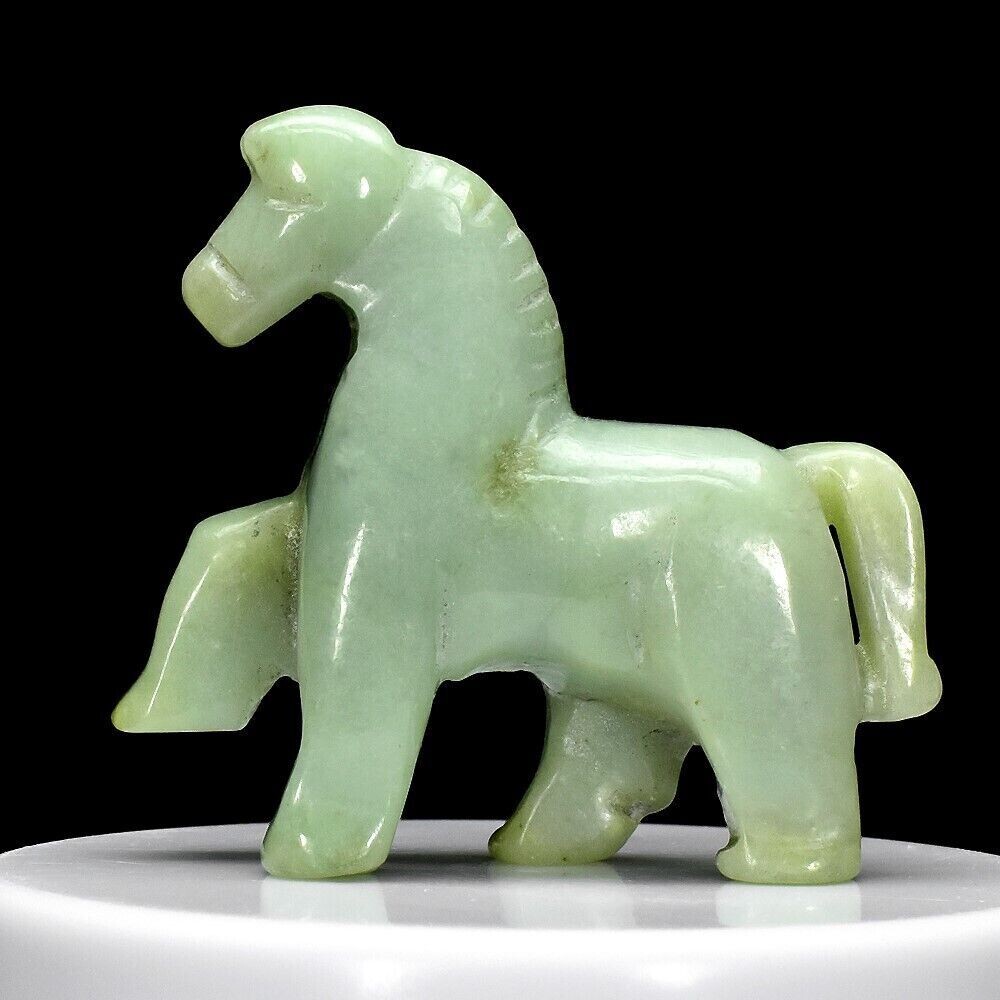 Myanmar ( Burma)  Jade .Hand Carved Miniature Sculpture of Horse. 170cwt. 47x42.5x16.4mm