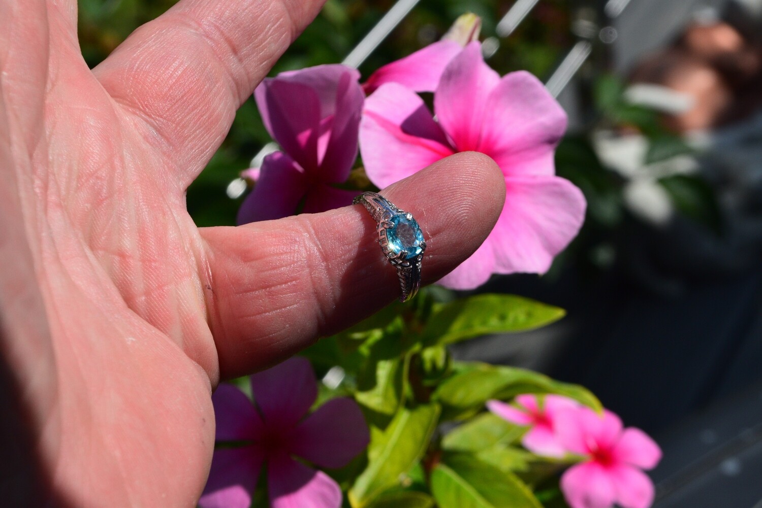 Ring Size 7. Blue Apatite. Approx. 1.25cwt. 7.6x6x3.8mm. See Video