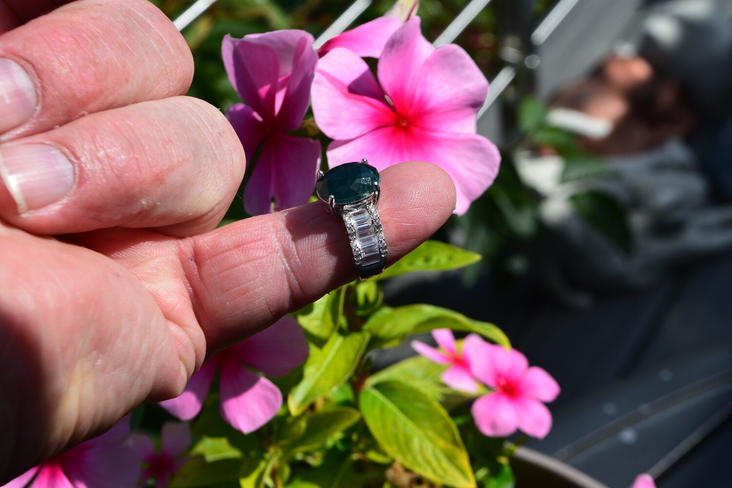 Ring Size 7. Grandidierite, Approx.  6cwt. Approx. 13.2x10.3mm.