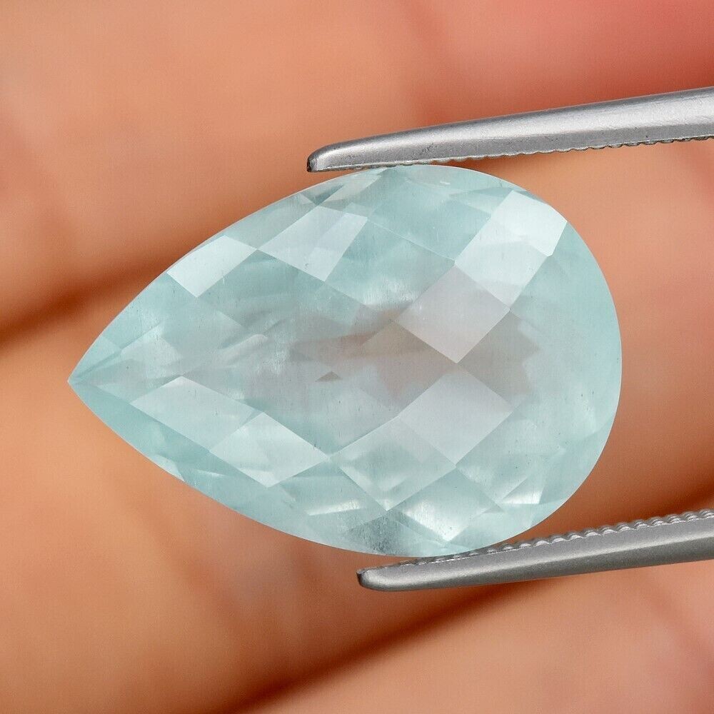 Aquamarine .  Approx. .7.37 cwt 16x11.4x8 mm  Earth Mined . March  Birthday, See Video