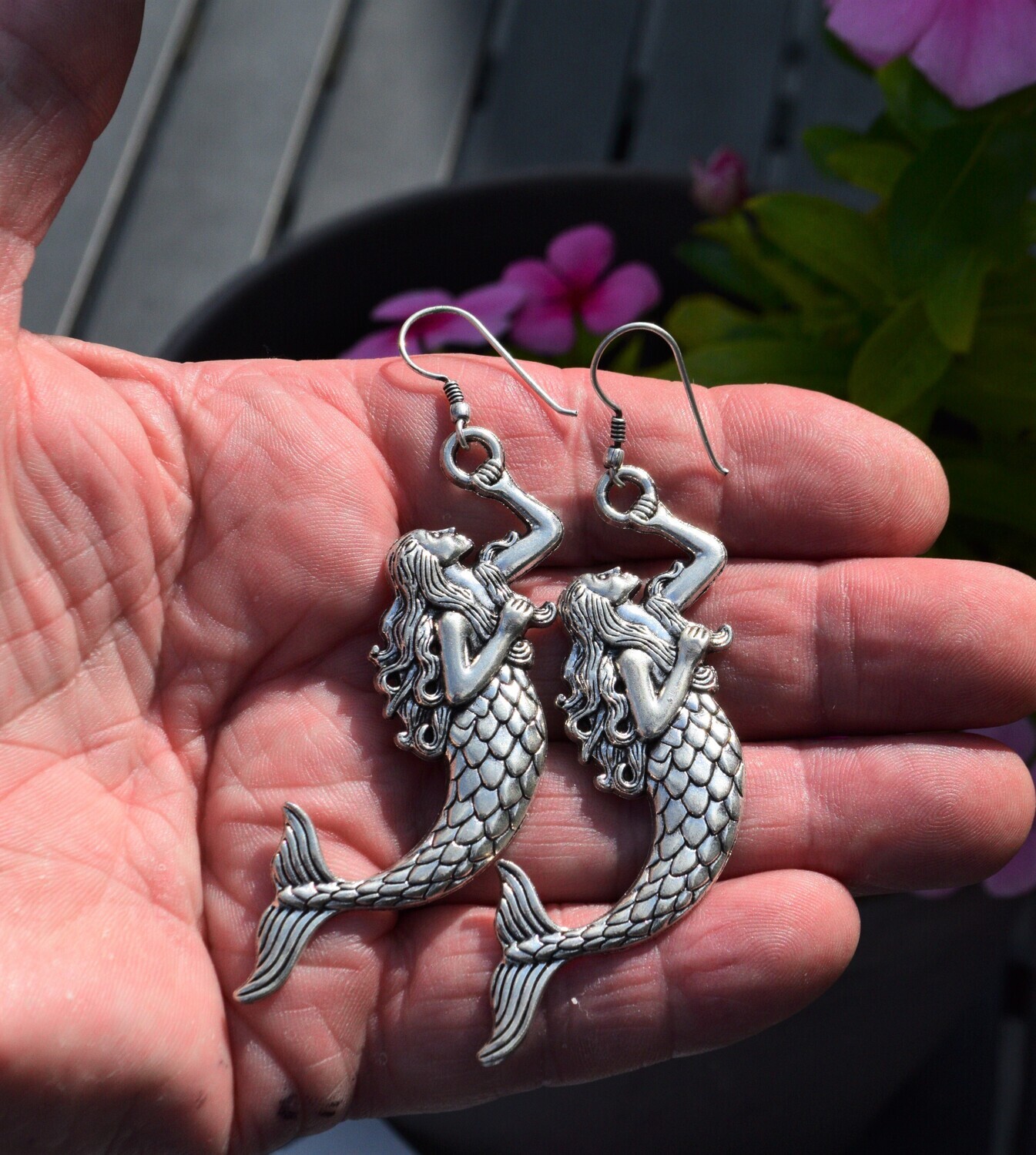 Mermaid Earrings .   Approx. 7 cm