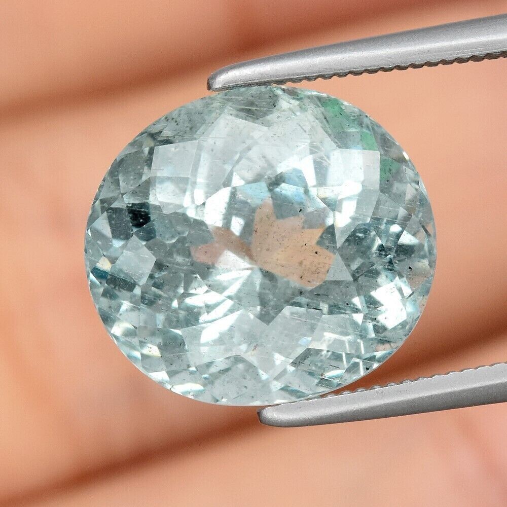 Aquamarine .  Approx. 6cwt 11.4x10.3x8.9mm  Earth Mined . Unheated, Untreated. March  Birthday, See Video