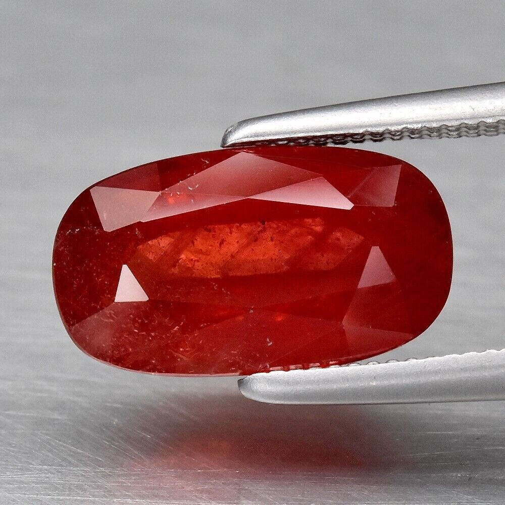 Sapphire Reddish Orange. Approx. 3ct.  10.5x6x4.7mm .September Birthday. See Video