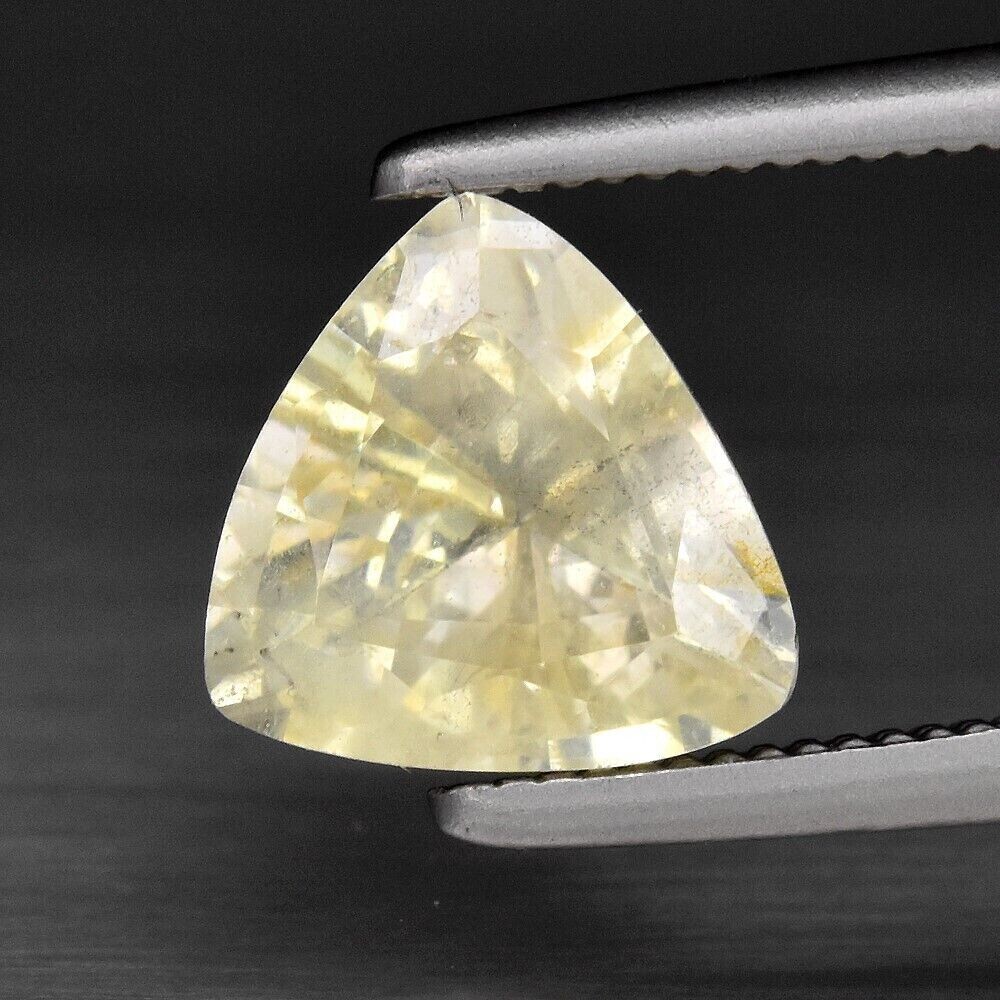 Sapphire Yellow. Ceylon. Trillion.. Unheated. Approx. 1.3ct.  7x6.7x4.1mm .September Birthday. See Video