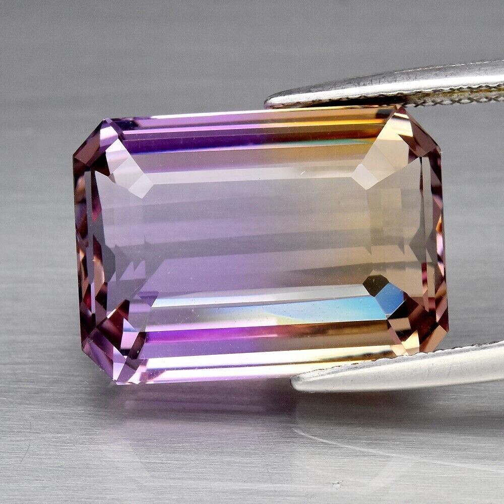 Ametrine.  14.45cwt.  Natural Earth Mined. 17x12.5x8.2mm. Unheated. See Video