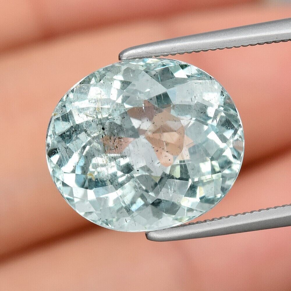 Aquamarine .  Approx.  6 cwt 12.3x10.7x7.8mm  Earth Mined Unheated, Untreated. . March  Birthday, See Video