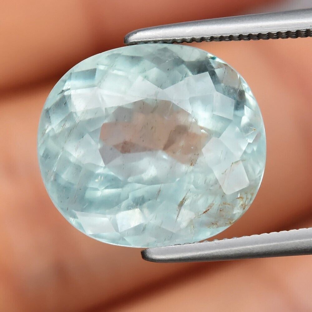 Aquamarine .  Approx.  5.7 cwt 12x10.8x7.7mm  Earth Mined . March  Birthday, See Video