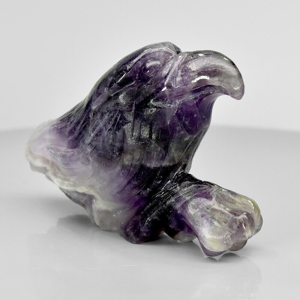 Hand Carved Amethyst Carving. Hawk. 118cwt.  Earth Mined, No Treatments. Unique. See Video.