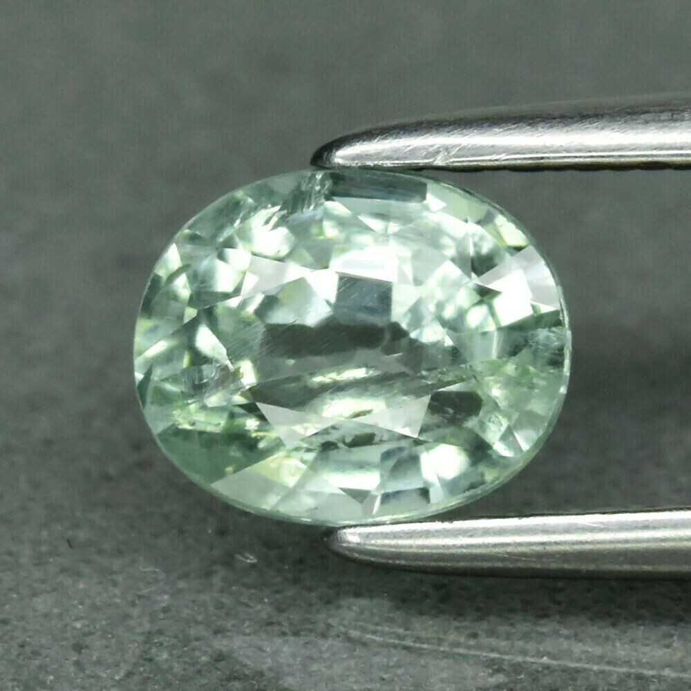 Earth Mined Sapphire, Green. Approx.  .87cwt.  6x5x3.4mm. September Birthday. See Video