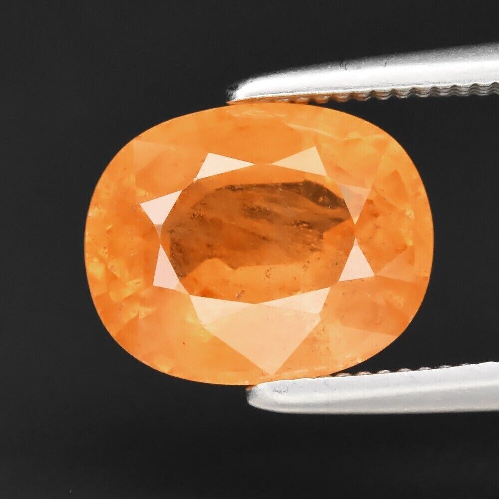 Earth Mined  Sapphire. Yellow Orange..  Approx.  2.18 cwt.8.5x6.7x4mm. September Birthday.  See Video.