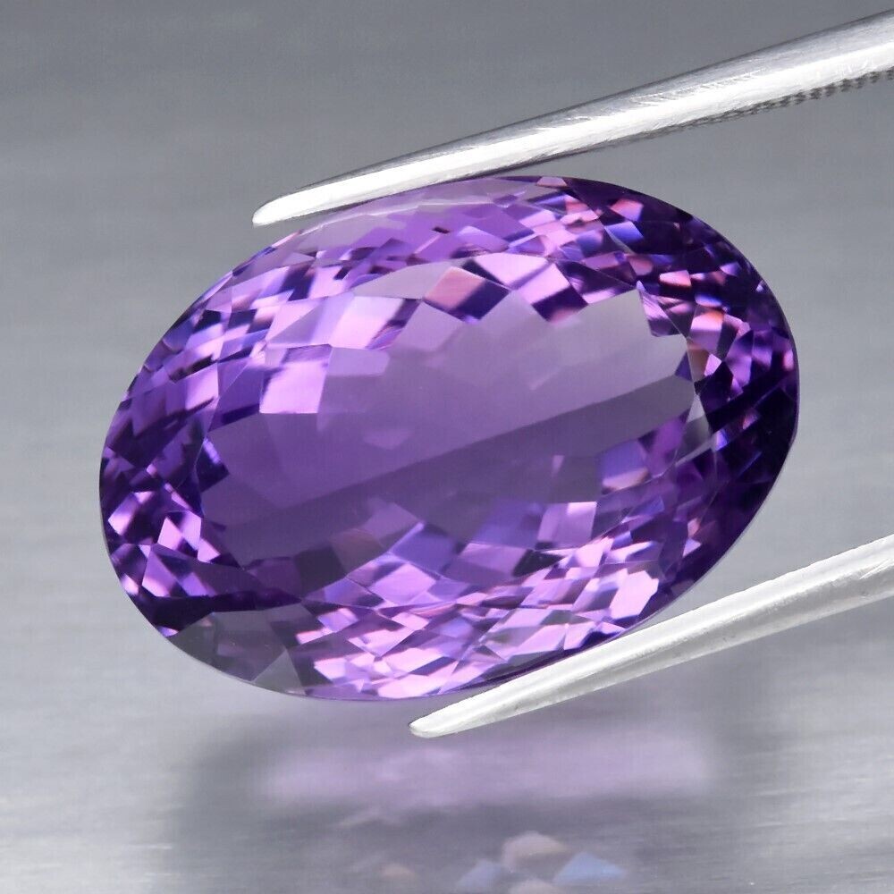 Amethyst. Unheated, Untreated.  19.61cwt. 19.5x13.5x11.4mm. February Birthday. See Video