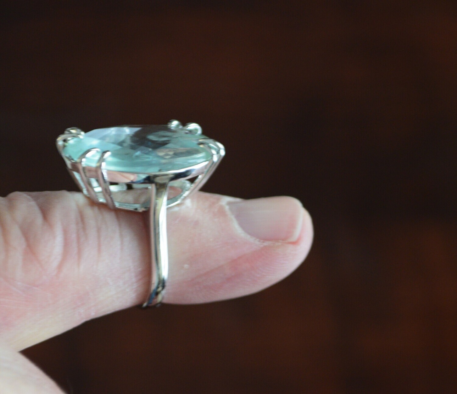 Size 7 Aquamarine Ring.  18.3 cwt Aquamarine. Master Valuer Appraised $2,475  22.7x19x6.3mm. See Video. March Birthday.