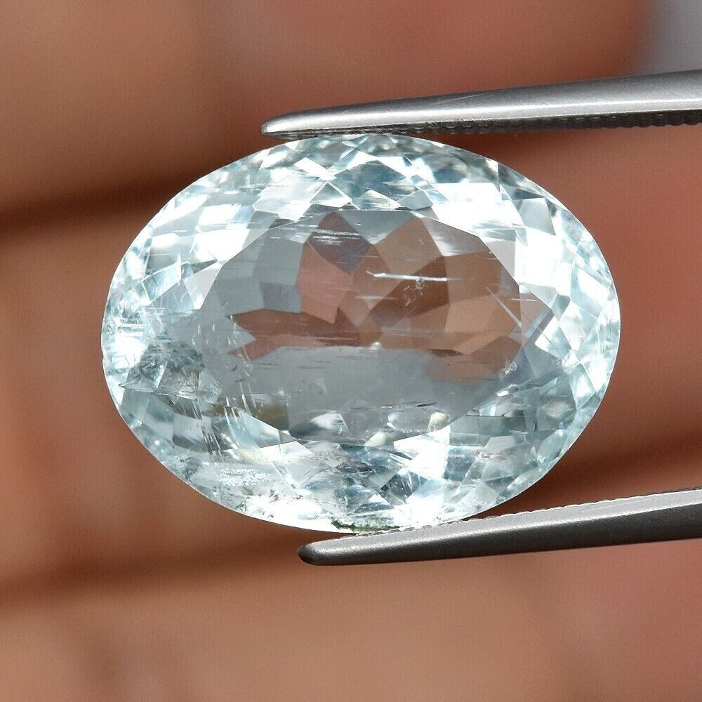 Aquamarine, 9.44 cwt. Natural Earth Mined . Independent Master Valuer Appraised. 3,400. March Birthstone . 16x12.5x7.6mm See Video