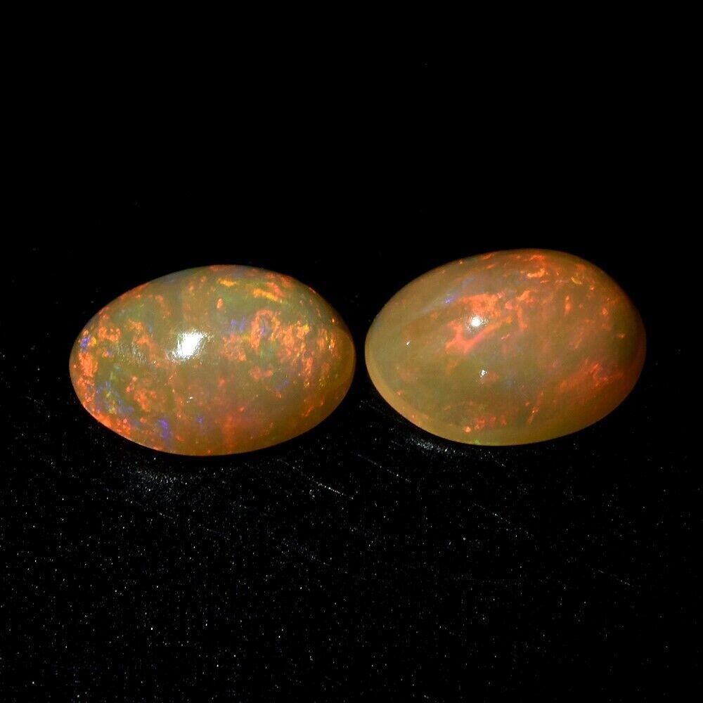 Pair Opals .  .91cwt total.  Approx. 7x5mm each. Earth Mined . Oct. Birthday, See Video