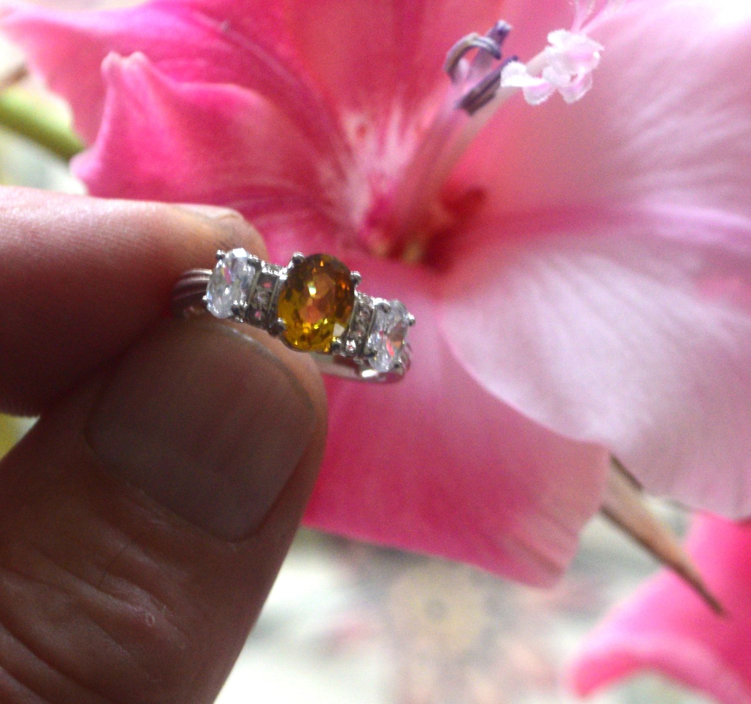 Size 8 Ring. Earth Mined  Sapphire, Yellow.  Approx.  1.6cwt. 8x6x3.8mm. September Birthday. See Video.