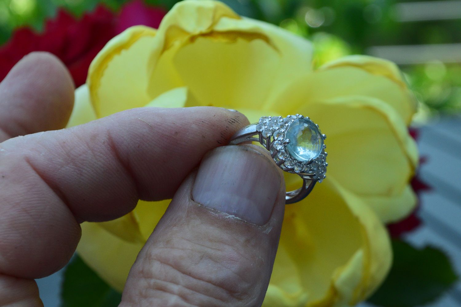 Ring, size 7. Aquamarine, Approx. 2.7cwt. Natural Earth Mined . 9.6x8.5x5.3 March Birthstone .