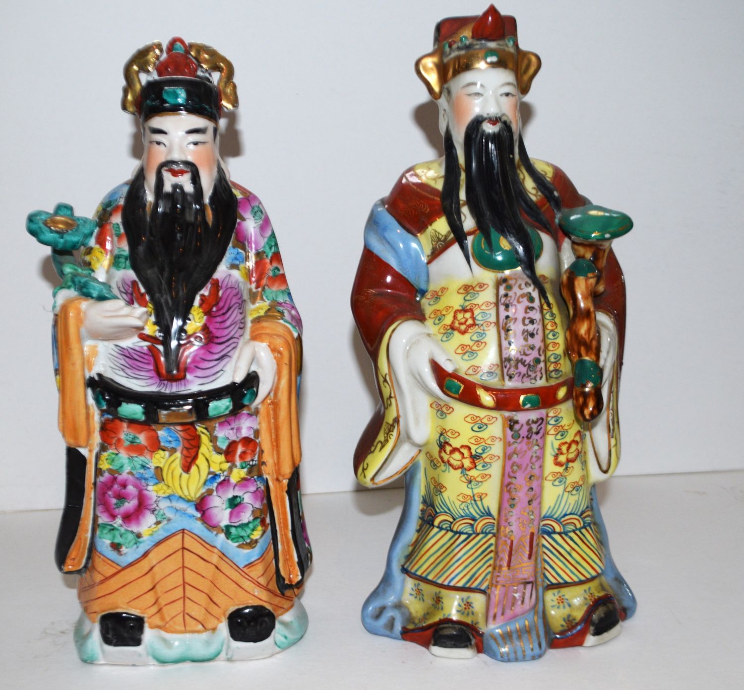 Pair of Vintage Immortal Figures from Estate of Avid Collector. 35X17cm approx.
