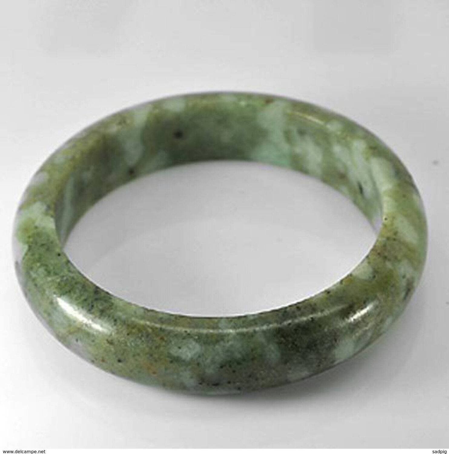 Beautiful Earth Mined Jade Bangle. Dimensions As Seen in Second Picture.