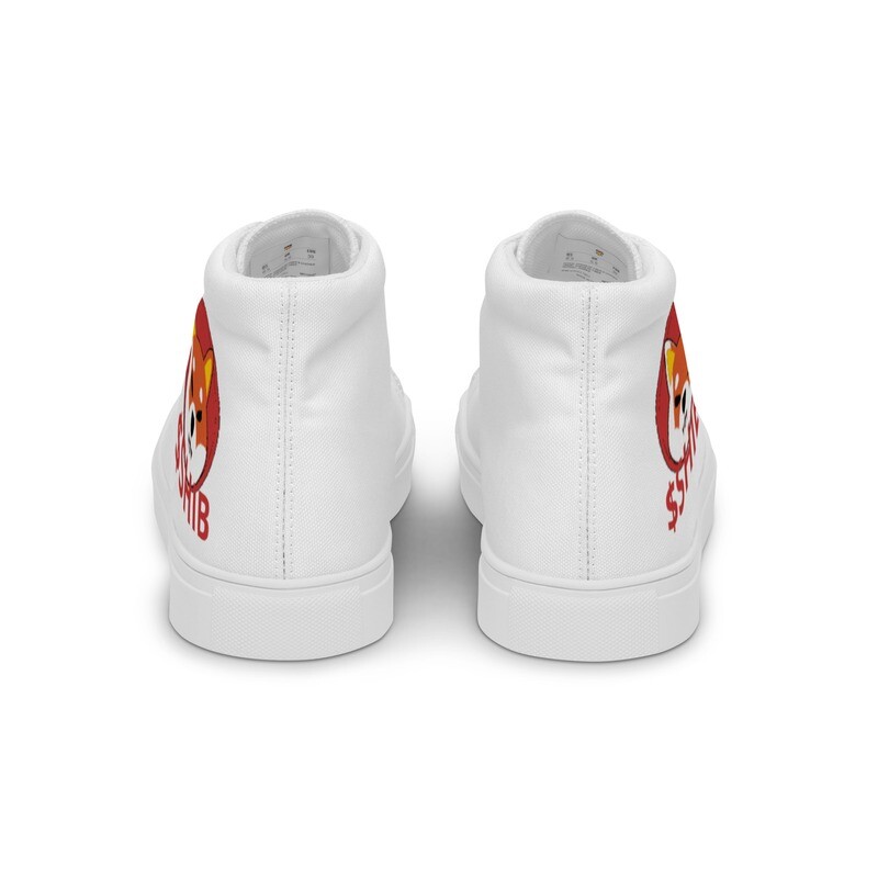 WHITE SHIB high top canvas shoes 