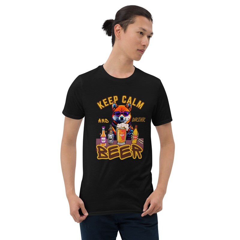 Stay Calm Drink Beer Short-Sleeve Unisex T-Shirt