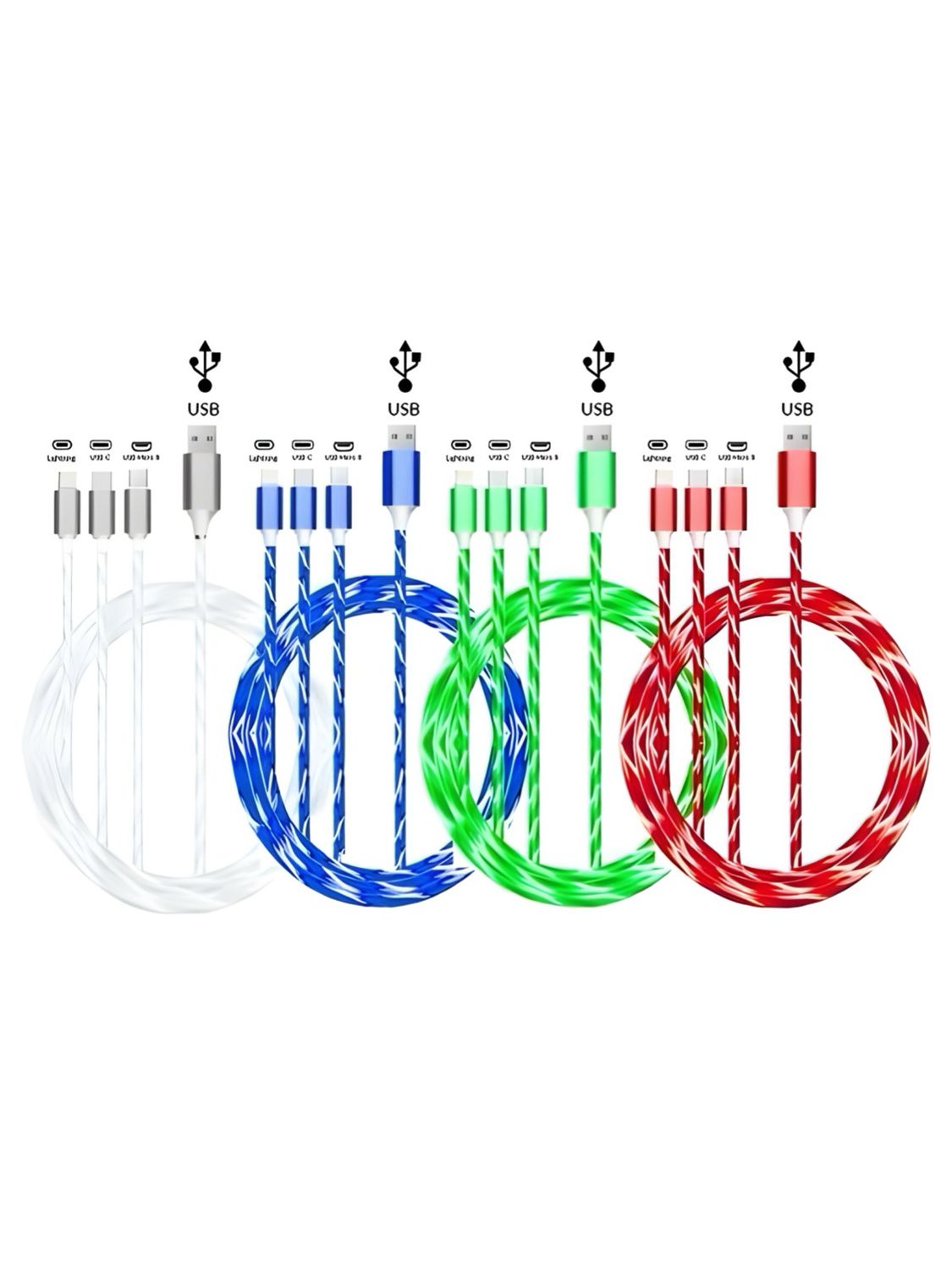 Câble chargeur lumineux  3 en 1
